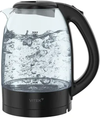 Чайник электрический Vitek VT-WK1012 1.7л. 2200Вт черный корпус: стекло - фото 3