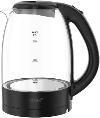 Чайник электрический Vitek VT-WK1012 1.7л. 2200Вт черный корпус: стекло - фото 4