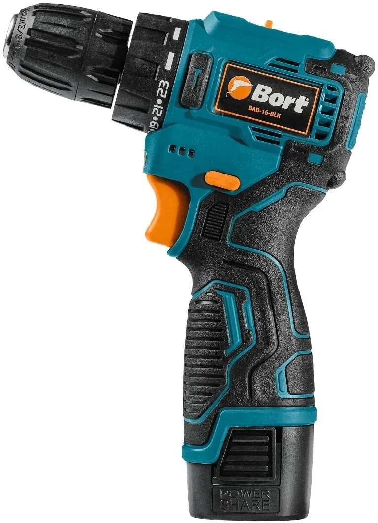 Дрель-шуруповерт Bort BAB-16-BLK аккум. патрон:быстрозажимной кейс в комплекте 93414868 - фото 8