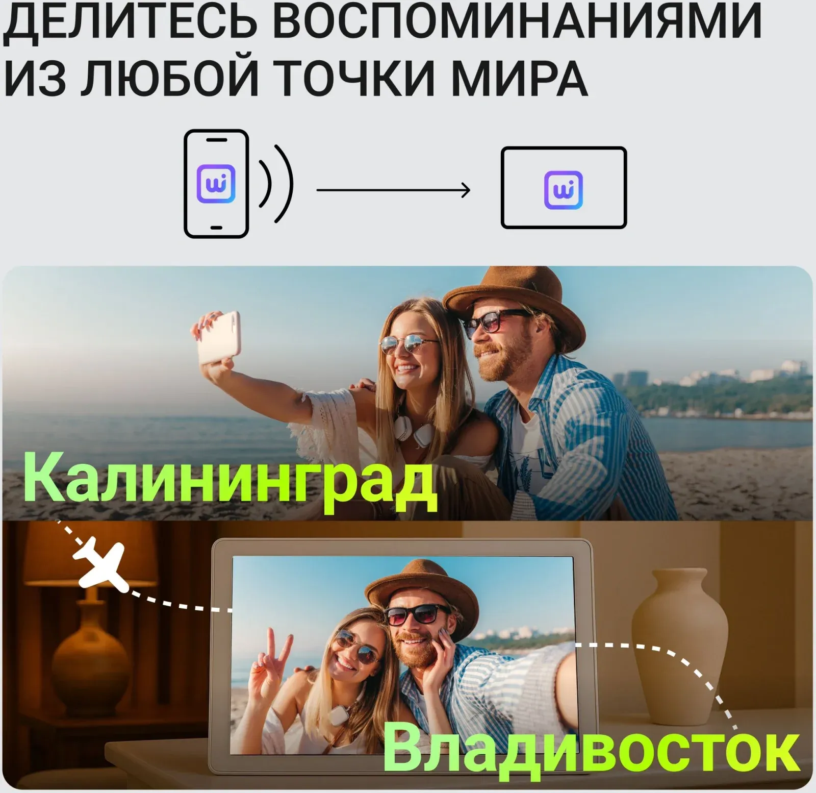 Фоторамка Digma 15.6 PF-1555 1920x1080 белый пластик 32Gb Видео WiFi - фото 2