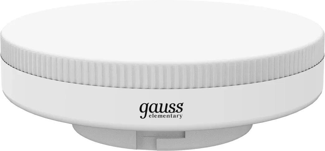 Лампа светодиодная Gauss Elementary 12Вт цок.:GX53 таблетка 220B св.свеч.бел.хол. упак.:5шт 84822V - фото 2