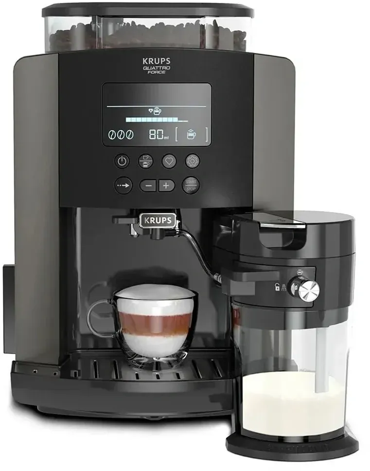 Кофемашина Krups Arabica Latte EA819E10 1450Вт черный/коричневый - фото 1