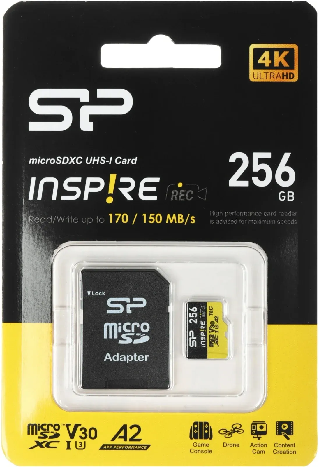 Флеш карта microSDXC 256GB Silicon Power SP256GBSTXLA2V1N Inspire V30 A2 w/o adapter - фото 2