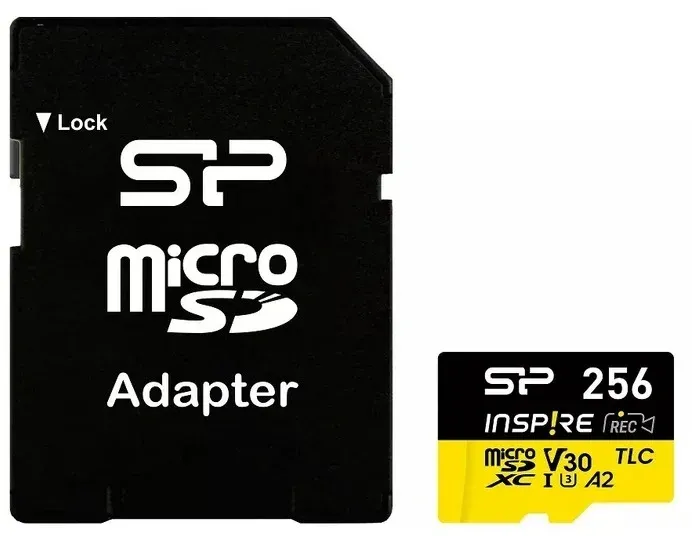 Флеш карта microSDXC 256GB Silicon Power SP256GBSTXLA2V1NSP Inspire V30 A2 + adapter - фото 1
