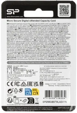 Флеш карта microSDXC 256GB Silicon Power SP256GBSTXLA2V1NSP Inspire V30 A2 + adapter - фото 8