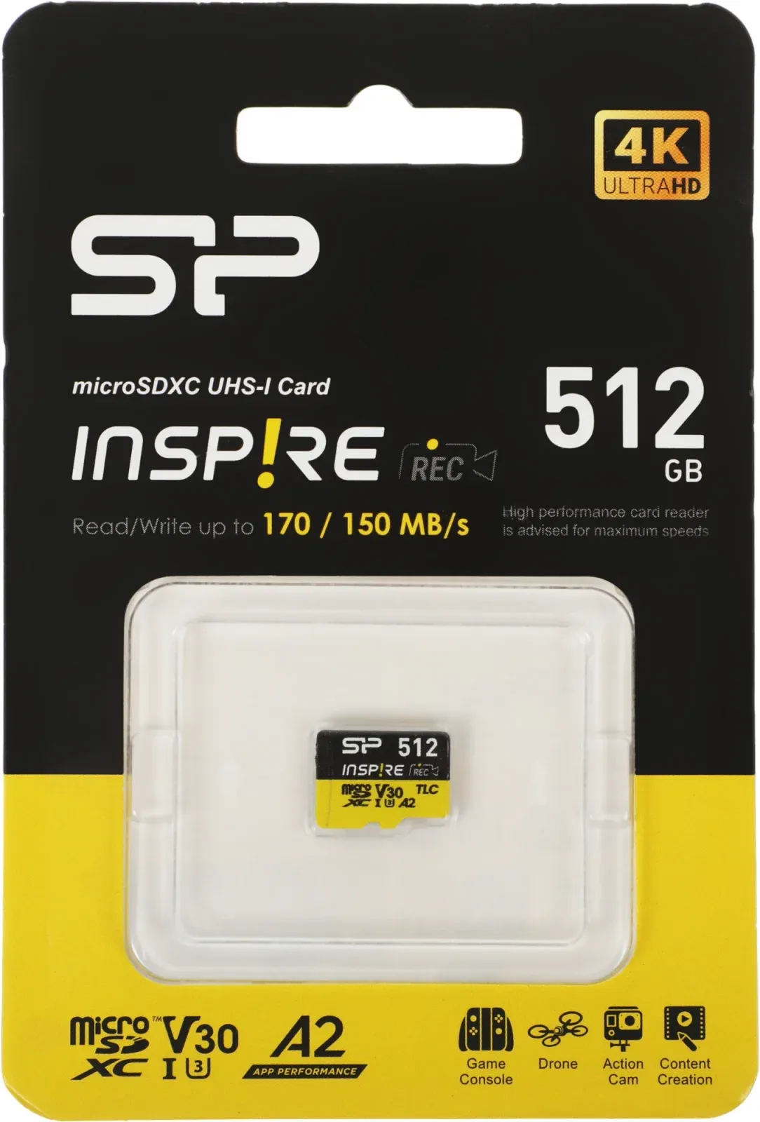 Флеш карта microSDXC 512GB Silicon Power SP512GBSTXLA2V1N Inspire V10 A2 w/o adapter - фото 2