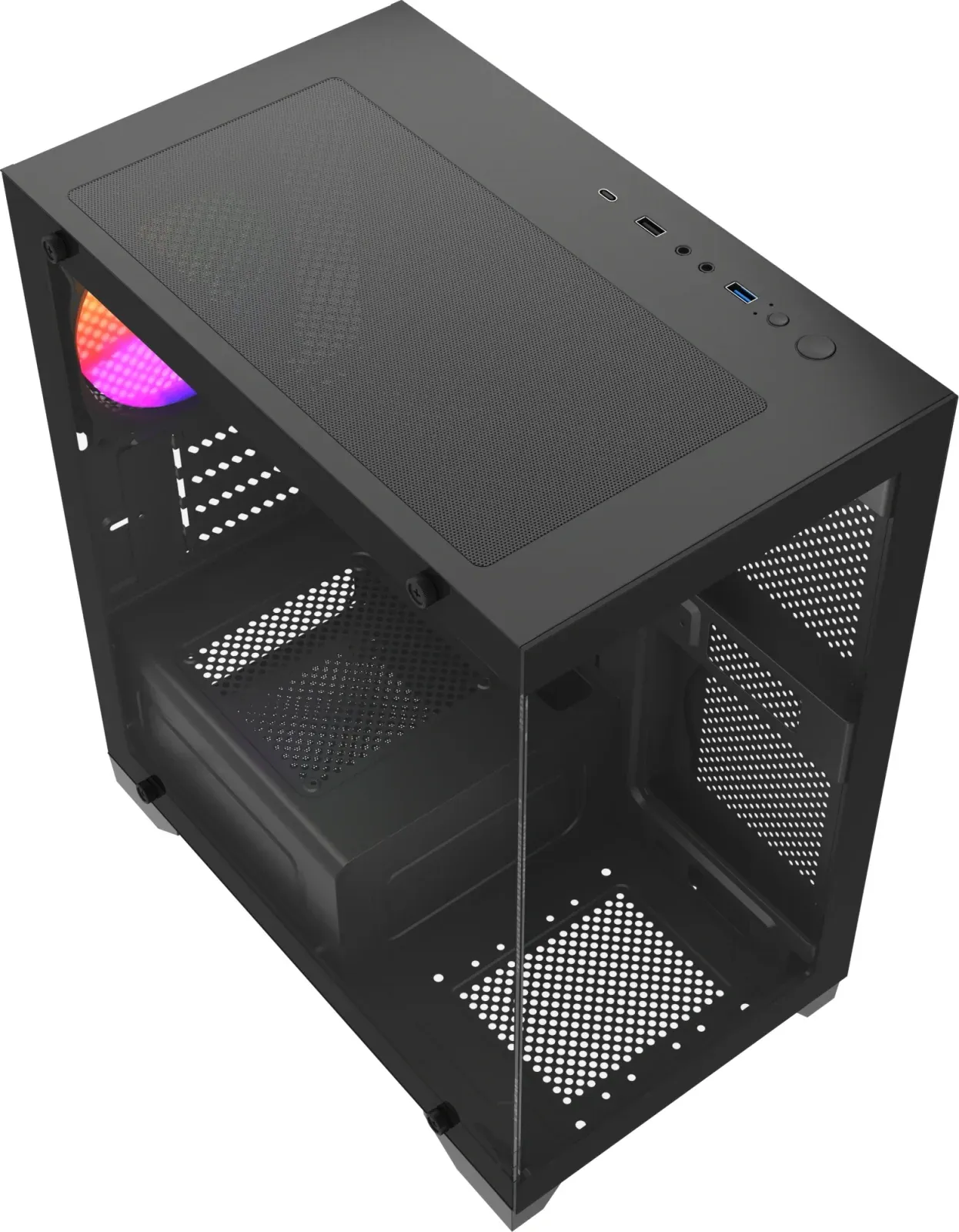 Корпус Accord ACC-350-02B черный без БП mATX 7x120mm 1xUSB2.0 1xUSB3.0 audio bott PSU - фото 4