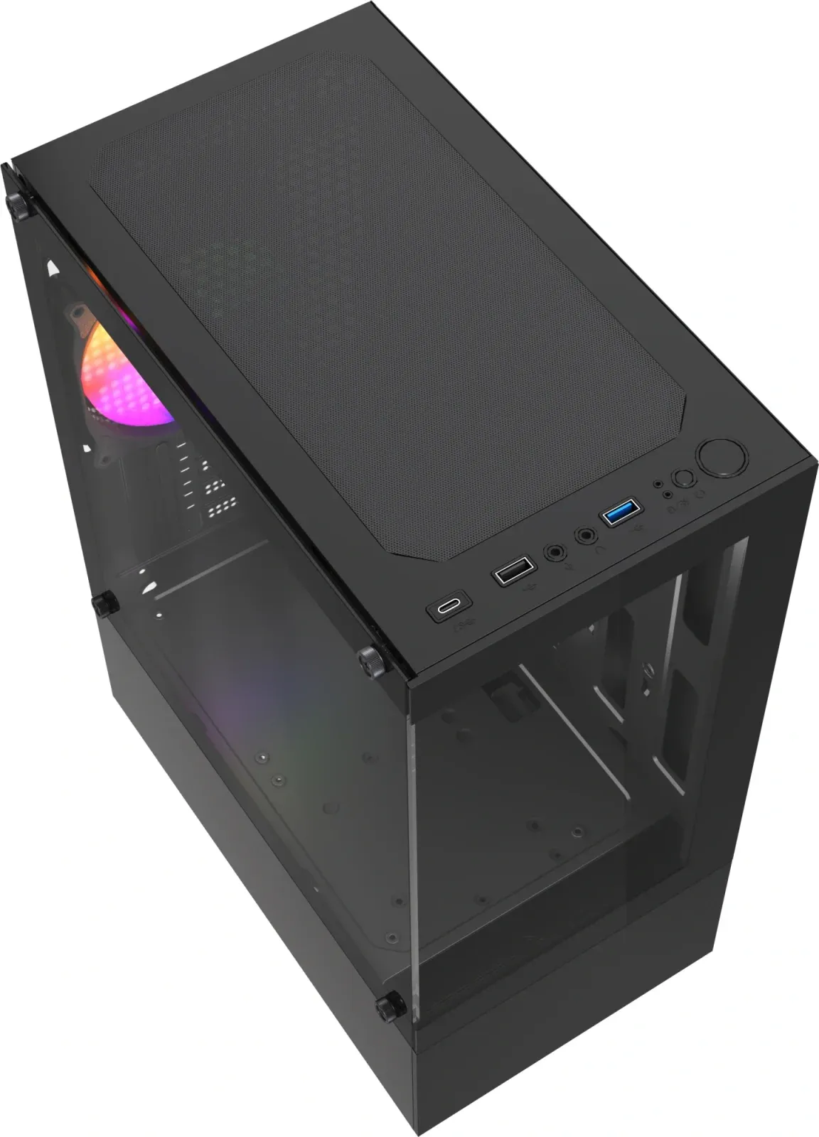 Корпус Accord ACC-285-02B черный без БП mATX 5x120mm 1xUSB2.0 1xUSB3.0 audio - фото 4