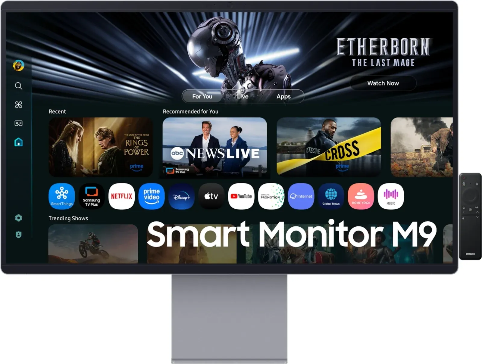 Монитор Samsung 32 Smart Monitor M9 LS32FM902SIXCI графитовый серый OLED LED 16:9 HDMI M/M Cam матовая HAS 250cd 178гр/178гр 3840x2160 165Hz FreeSync Premium Pro DP 4K USB 8.4кг - фото 2