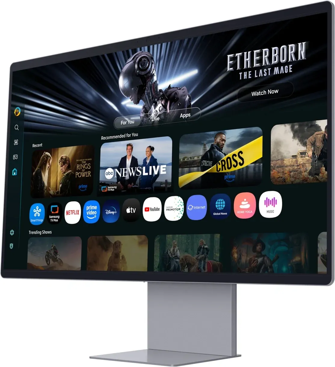 Монитор Samsung 32 Smart Monitor M9 LS32FM902SIXCI графитовый серый OLED LED 16:9 HDMI M/M Cam матовая HAS 250cd 178гр/178гр 3840x2160 165Hz FreeSync Premium Pro DP 4K USB 8.4кг - фото 4