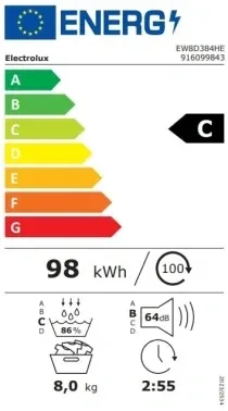 Сушильная машина Electrolux EW8D384HE пан.англ. кл.энер.:A+++ макс.загр.:8кг белый - фото 8