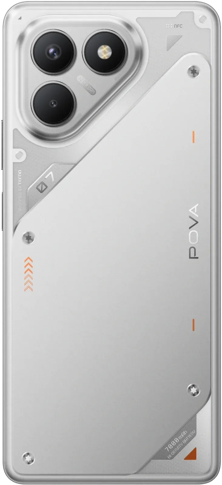 Смартфон Tecno Pova 7 Neo 128Gb 8Gb серебристый моноблок 3G 4G 2Sim 6.8 1080x2460 Android 14 108Mpix 802.11 a/b/g/n/ac NFC GPS GSM900/1800 Protect FM - фото 2