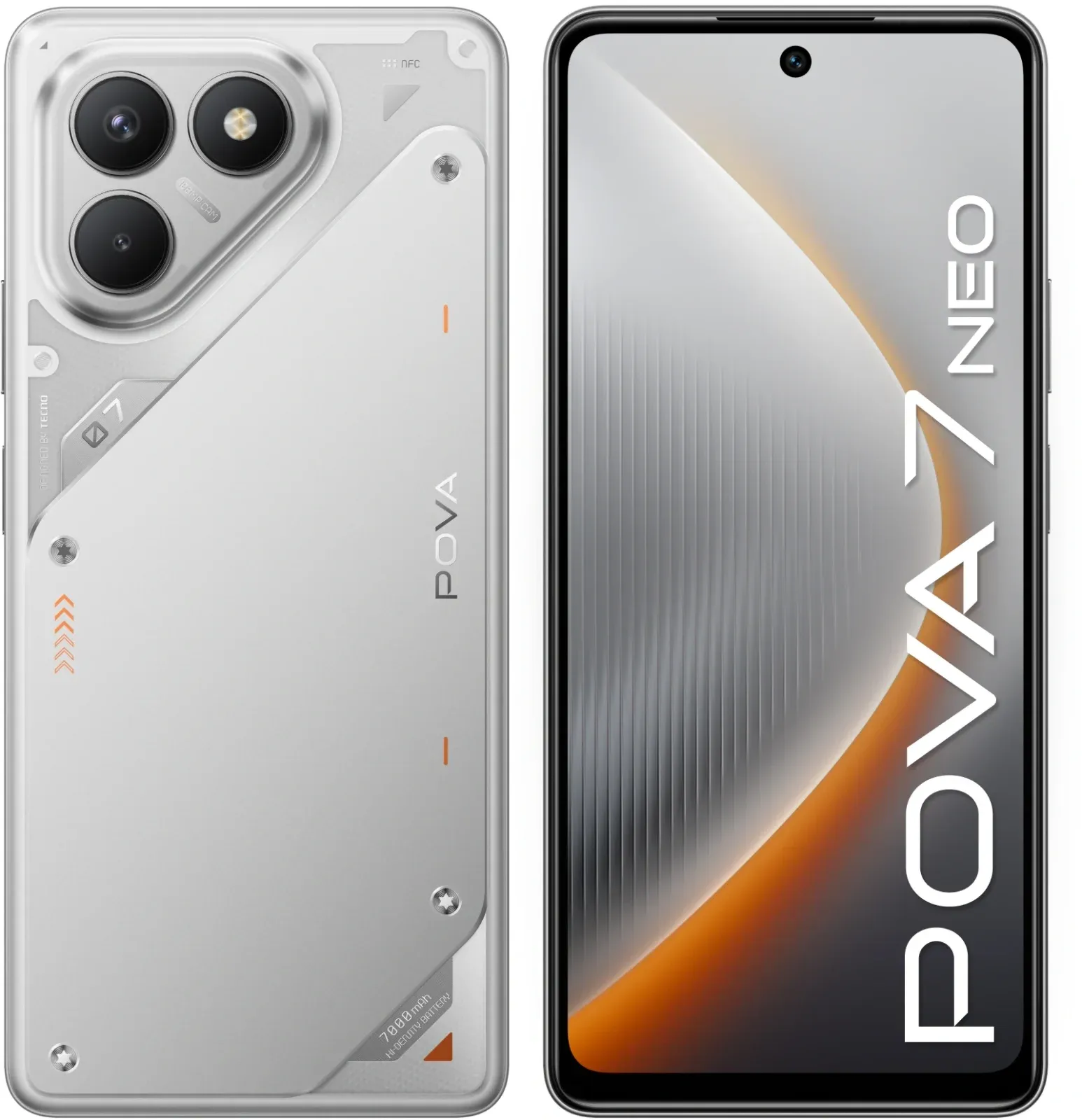 Смартфон Tecno Pova 7 Neo 128Gb 8Gb серебристый моноблок 3G 4G 2Sim 6.8 1080x2460 Android 14 108Mpix 802.11 a/b/g/n/ac NFC GPS GSM900/1800 Protect FM - фото 8