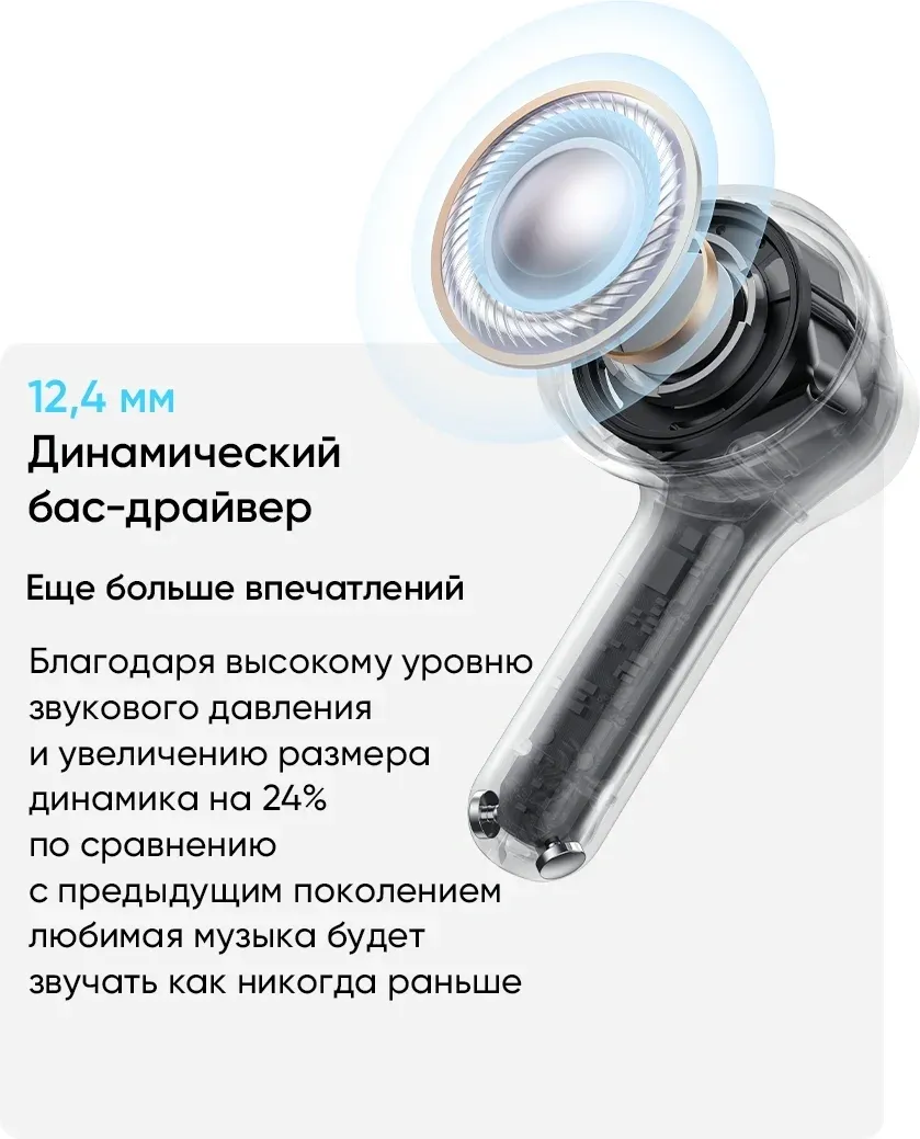 Наушники и гарнитуры REALME Buds T200x синий - фото 4