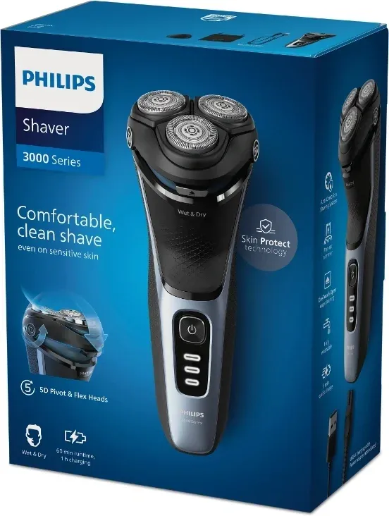 Бритвы электрические PHILIPS S3243/12 голубой - фото 4