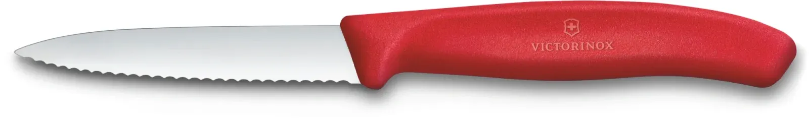 Нож кухонный Victorinox Swiss Classic 6.7631.С1 стальной универсальный для овощей лезв.80мм серрейт. заточка красный - фото 1