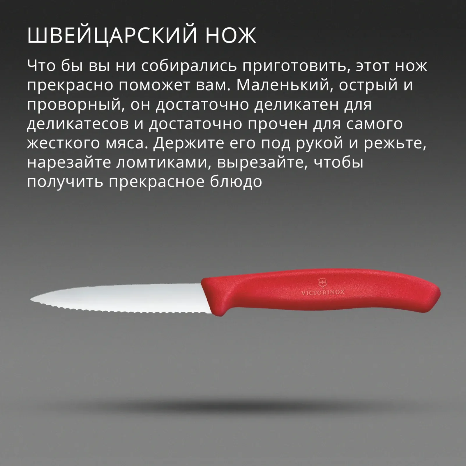 Нож кухонный Victorinox Swiss Classic 6.7631.С1 стальной универсальный для овощей лезв.80мм серрейт. заточка красный - фото 3