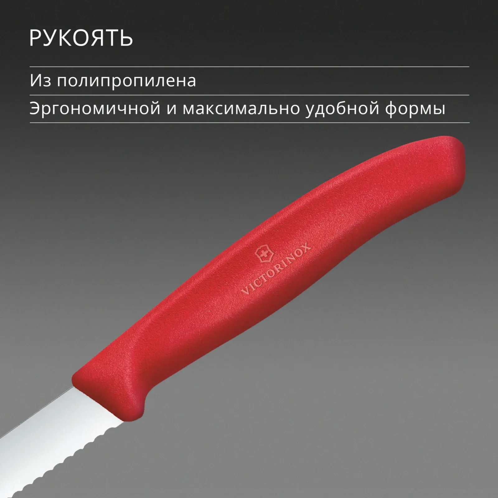 Нож кухонный Victorinox Swiss Classic 6.7631.С1 стальной универсальный для овощей лезв.80мм серрейт. заточка красный - фото 5