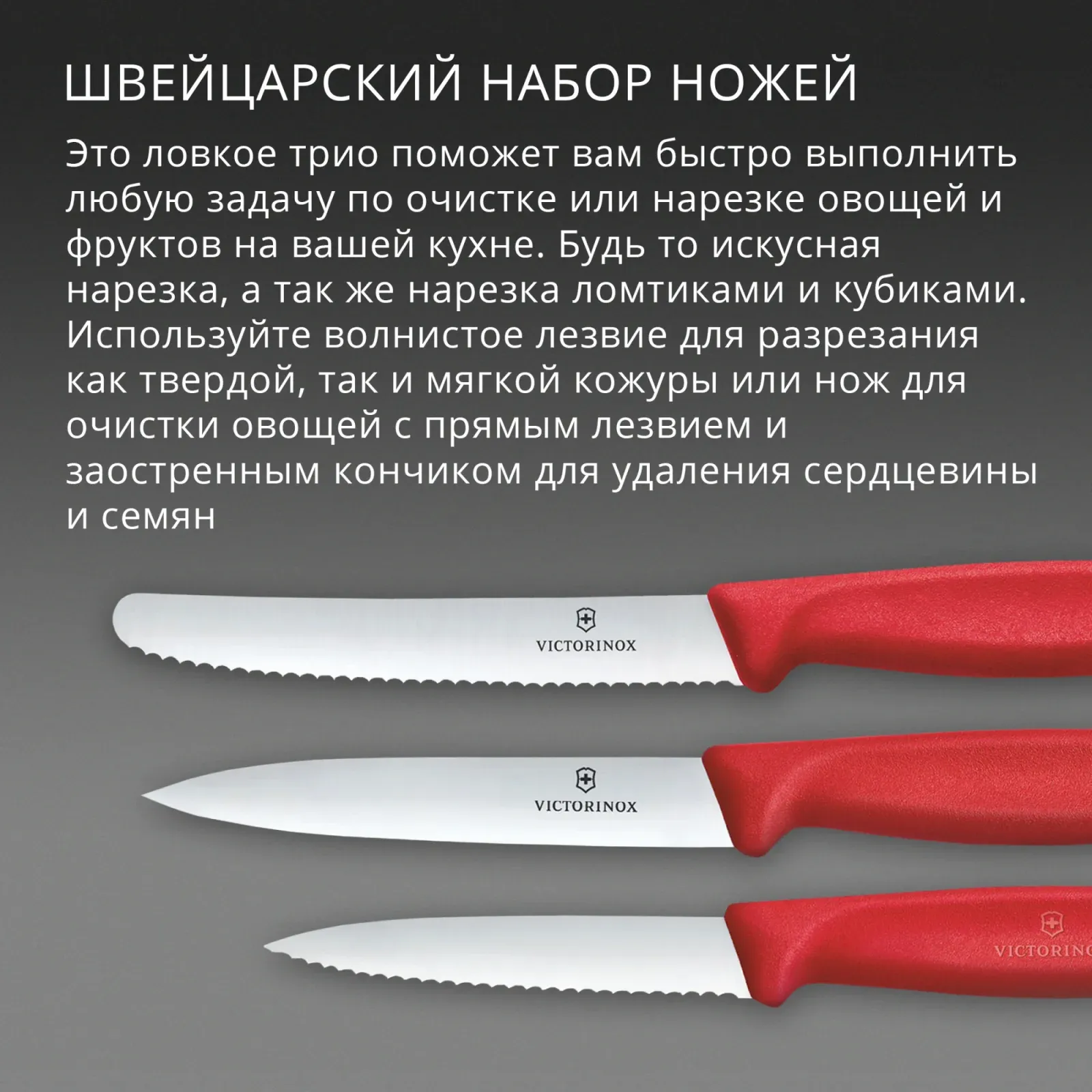 Ножи кухонные наборы VICTORINOX 6.7111.34C1 красный - фото 3