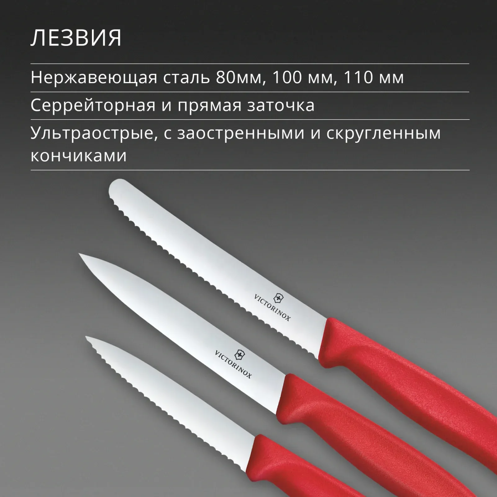 Ножи кухонные наборы VICTORINOX 6.7111.34C1 красный - фото 4