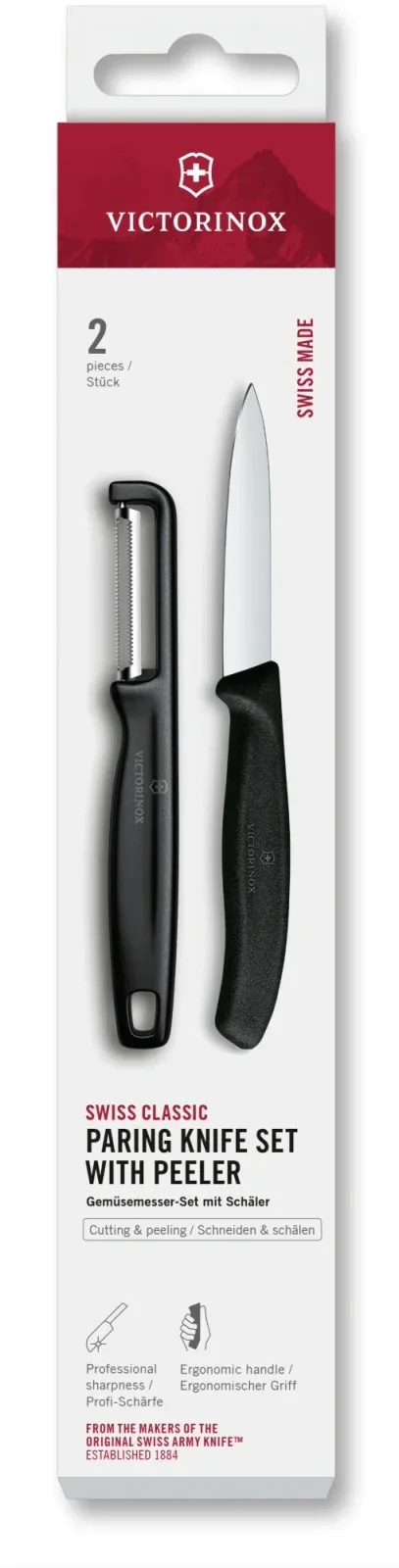 Набор нож/овощеч. Victorinox Swiss Classic 6.7113.21 компл.:2предм. черный европодвес - фото 1