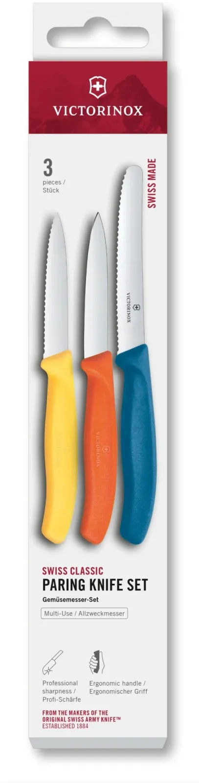 Набор ножей Victorinox Swiss Classic 6.7116.32C1 для овощей компл.:3предм. ассорти европодвес - фото 1