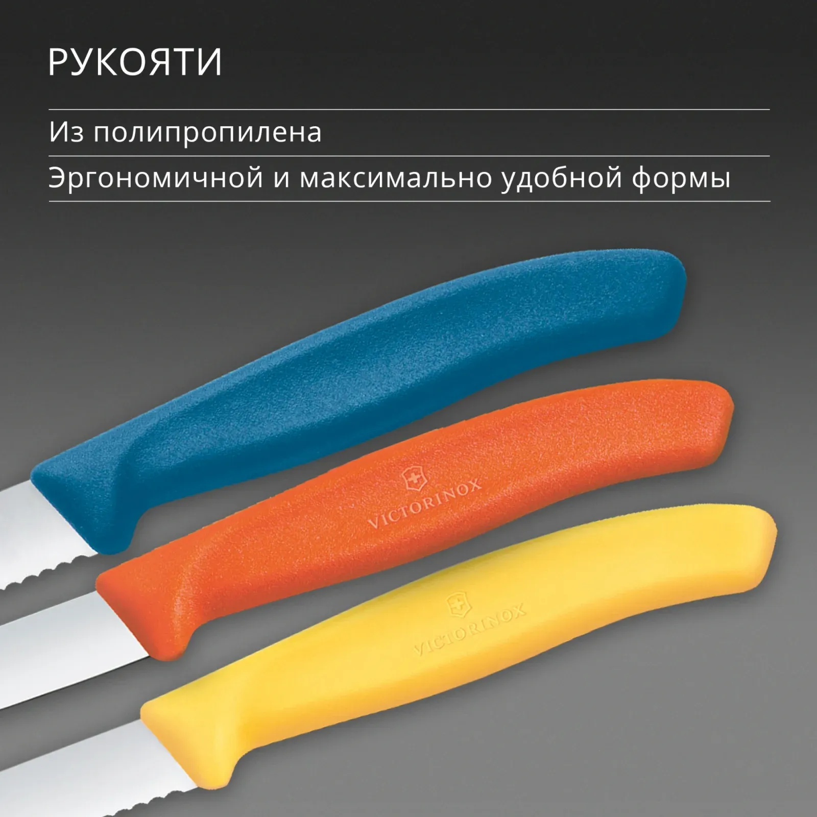 Набор ножей Victorinox Swiss Classic 6.7116.32C1 для овощей компл.:3предм. ассорти европодвес - фото 5