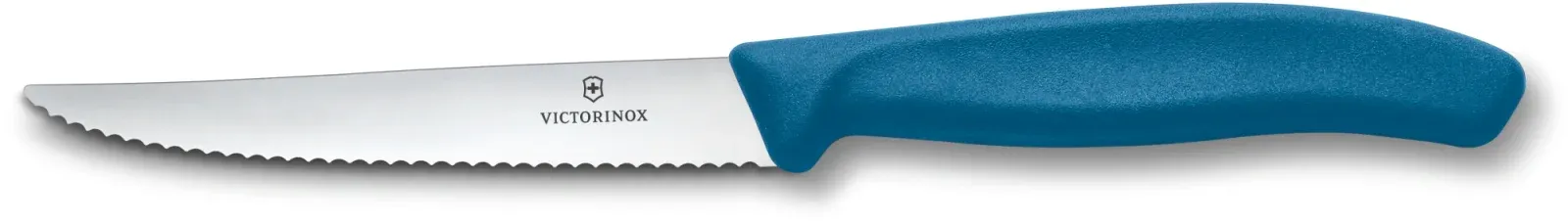 Нож кухонный Victorinox Swiss Classic 6.7232.C1 стальной универсальный для стейка/пиццы лезв.110мм серрейт. заточка синий - фото 1