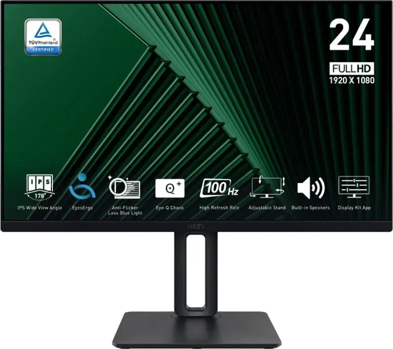 Монитор MSI 23.8 Pro MP245PG черный IPS LED 16:9 HDMI M/M матовая HAS Piv 1300:1 300cd 178гр/178гр 1920x1080 100Hz VGA DP FHD 4.62кг - фото 2