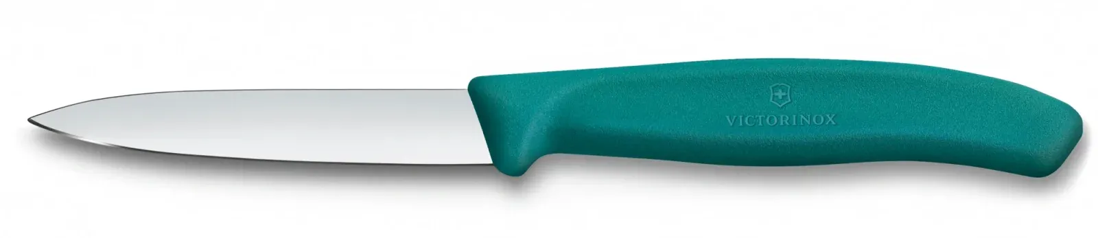 Нож кухонный Victorinox Swiss Classic 6.7604.C1 стальной универсальный для чистки овощей и фруктов лезв.80мм прямая заточка зеленый - фото 1