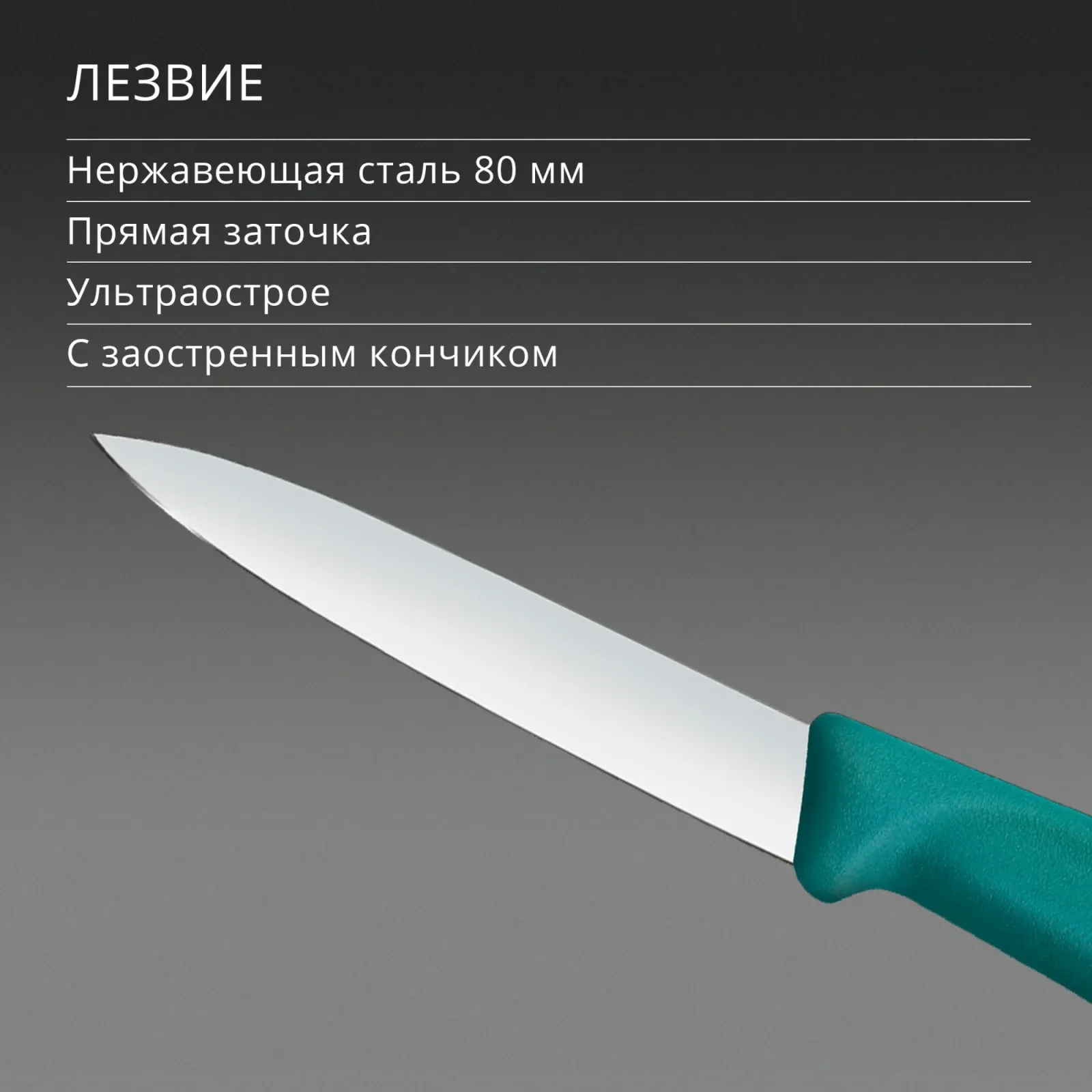 Нож кухонный Victorinox Swiss Classic 6.7604.C1 стальной универсальный для чистки овощей и фруктов лезв.80мм прямая заточка зеленый - фото 4