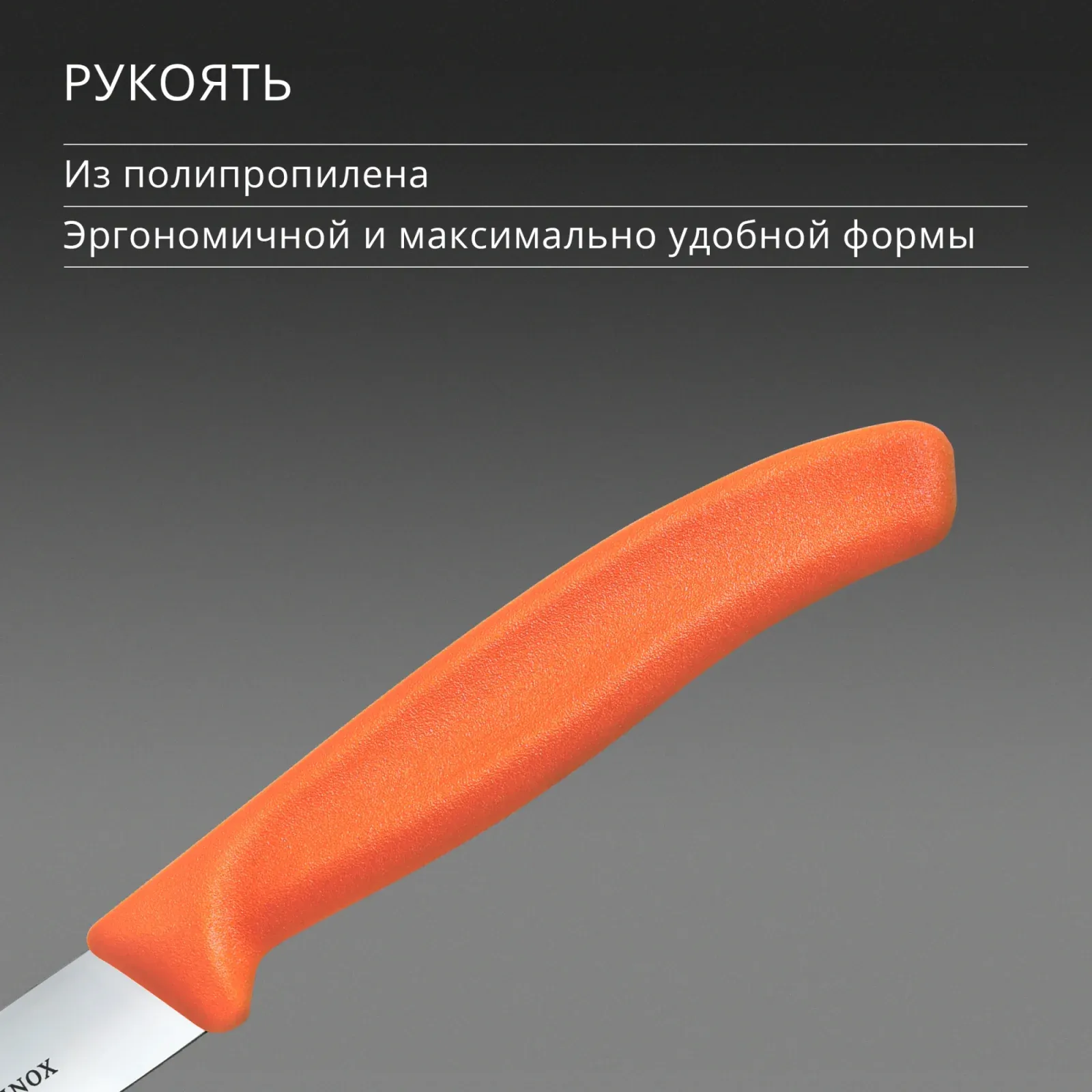 Нож кухонный Victorinox Swiss Classic 6.7709.C1 стальной универсальный для чистки овощей и фруктов лезв.100мм прямая заточка оранжевый - фото 5
