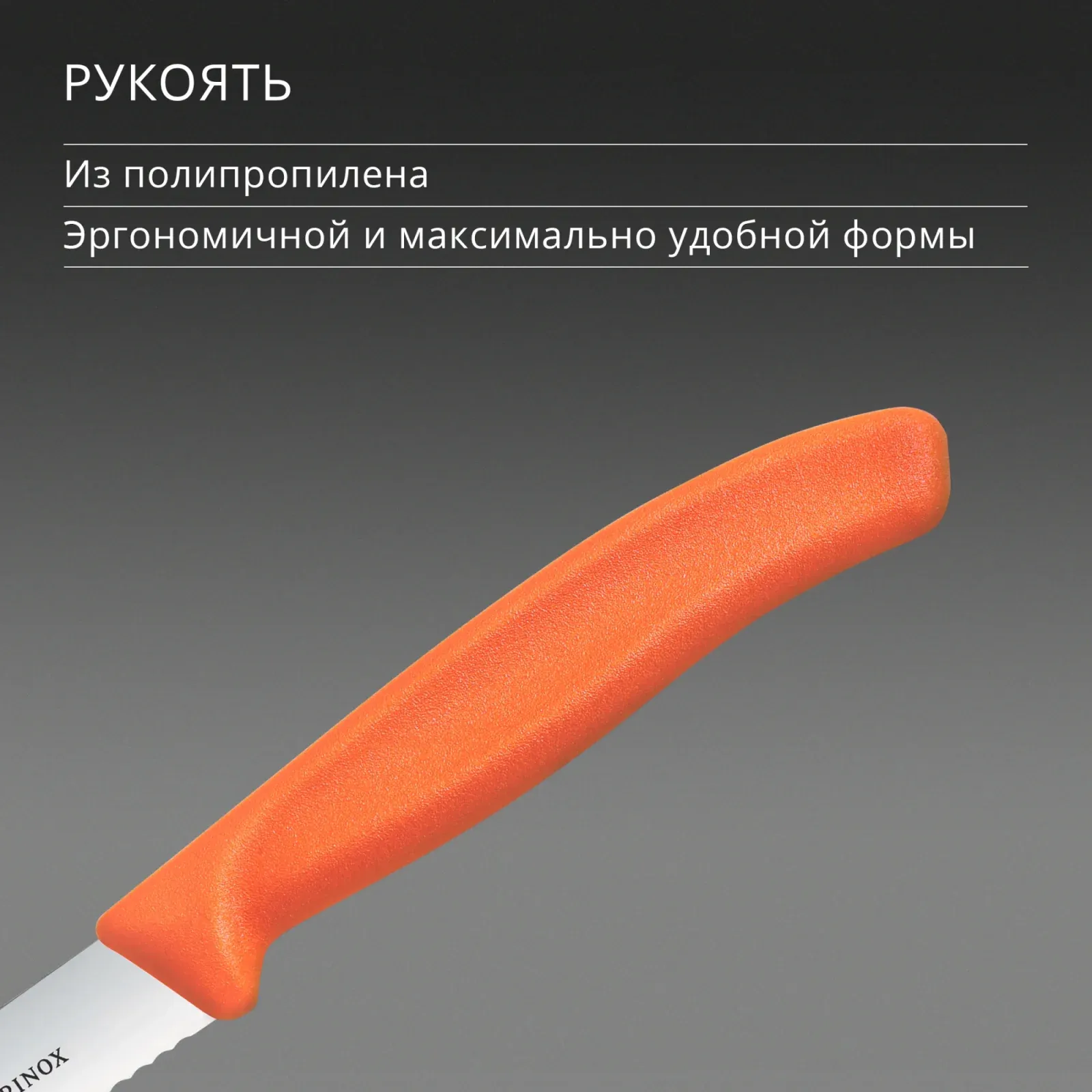 Нож кухонный Victorinox Swiss Classic 6.7739.C1 стальной универсальный для чистки овощей и фруктов лезв.100мм серрейт. заточка оранжевый - фото 5