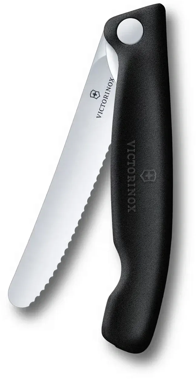 Нож кухонный Victorinox Swiss Classic 6.7833.F стальной столовый для овощей лезв.110мм серрейт. заточка черный карт.коробка - фото 2
