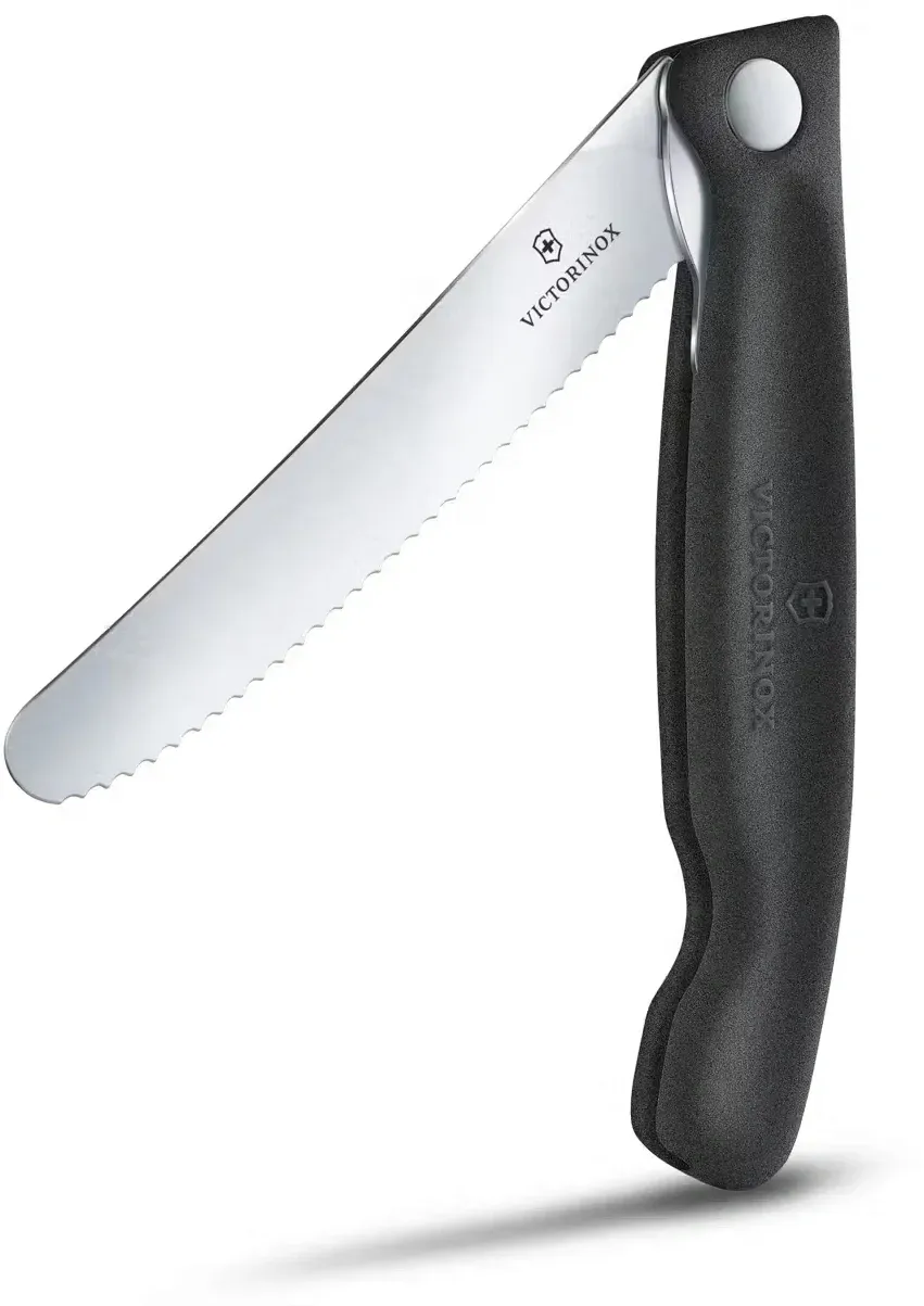 Нож кухонный Victorinox Swiss Classic 6.7833.F стальной столовый для овощей лезв.110мм серрейт. заточка черный карт.коробка - фото 6