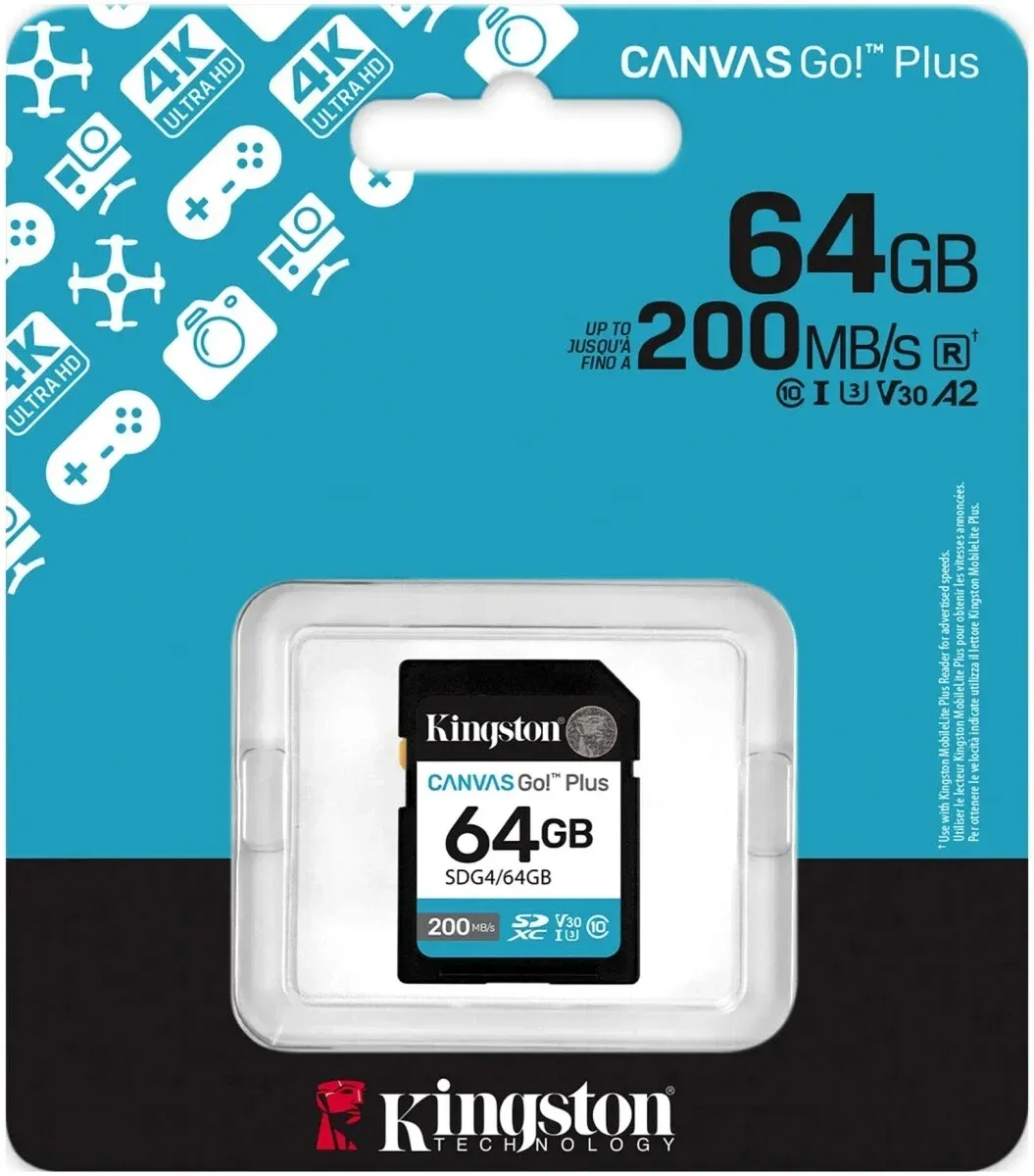 Флеш карта SDXC 64GB Kingston SDG4/64GB Canvas Go! Plus V30 w/o adapter - фото 3