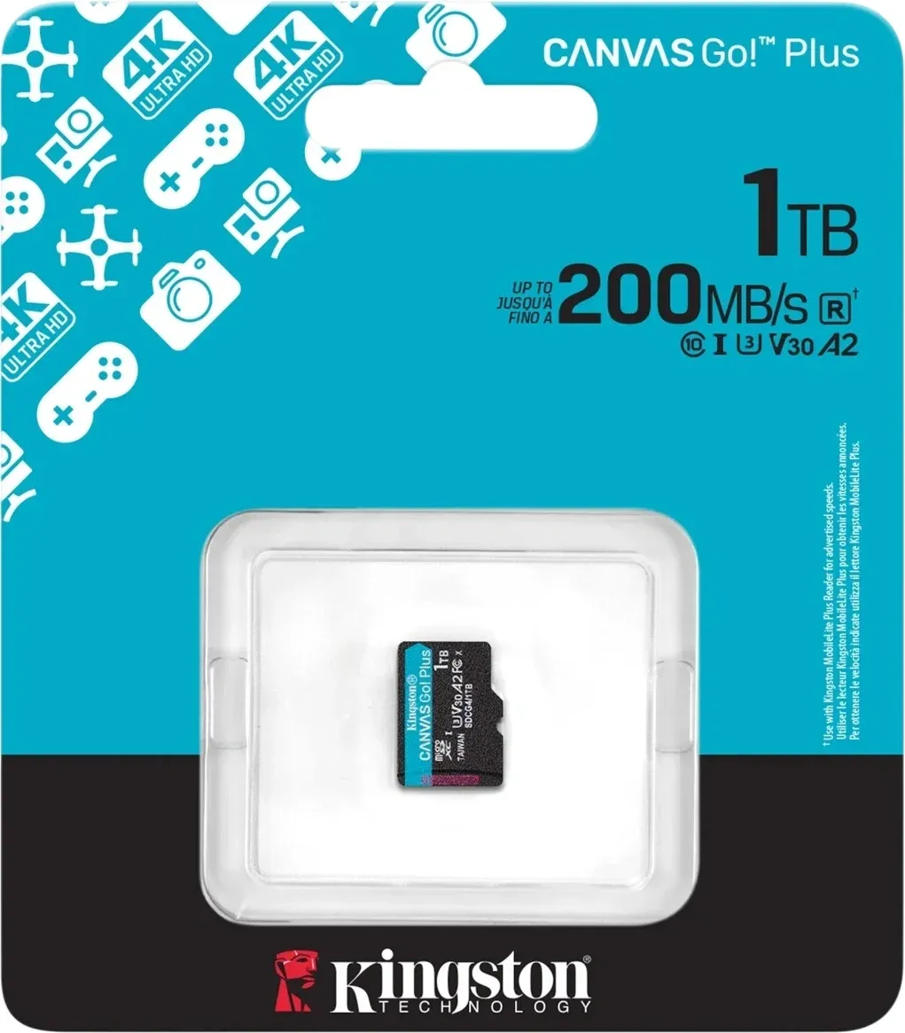 Флеш карта microSDXC 1TB Kingston SDCG4/1TB Canvas Go! Plus V10 A2 + adapter - фото 3