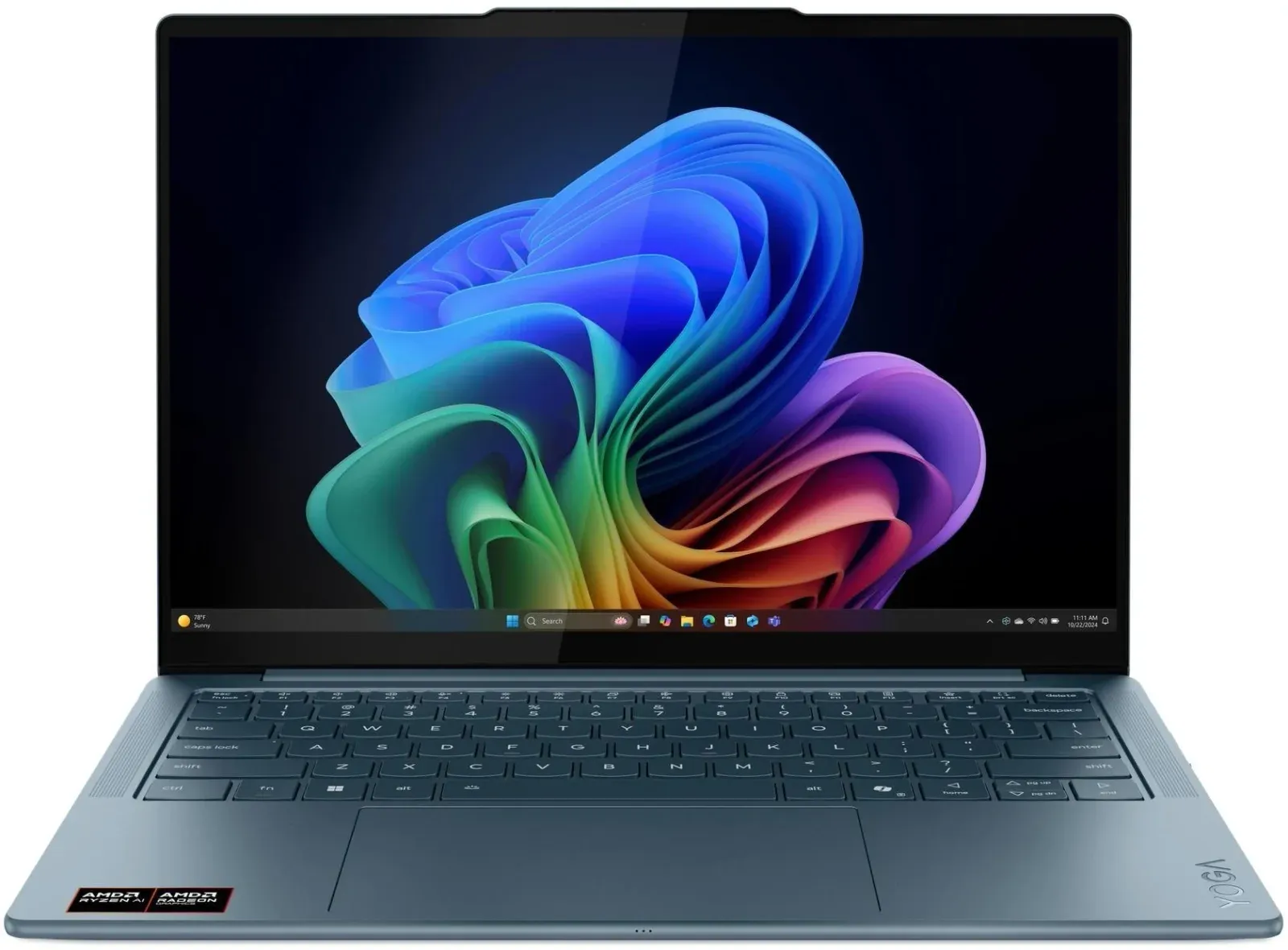 Ноутбук Lenovo Yoga Slim7 14AKP10 Ryzen AI 7 350 32Gb SSD1Tb AMD Radeon 860M 14 OLED 2.8K 2880x1800 Windows 11 Home turquoise WiFi BT Cam 83JY000ARK - фото 1