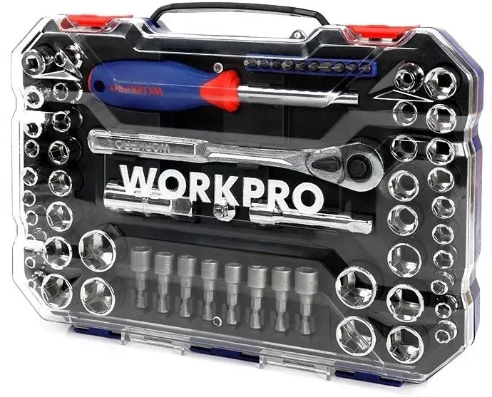 Набор инструментов Workpro WP202566 63 предмета жесткий кейс - фото 1
