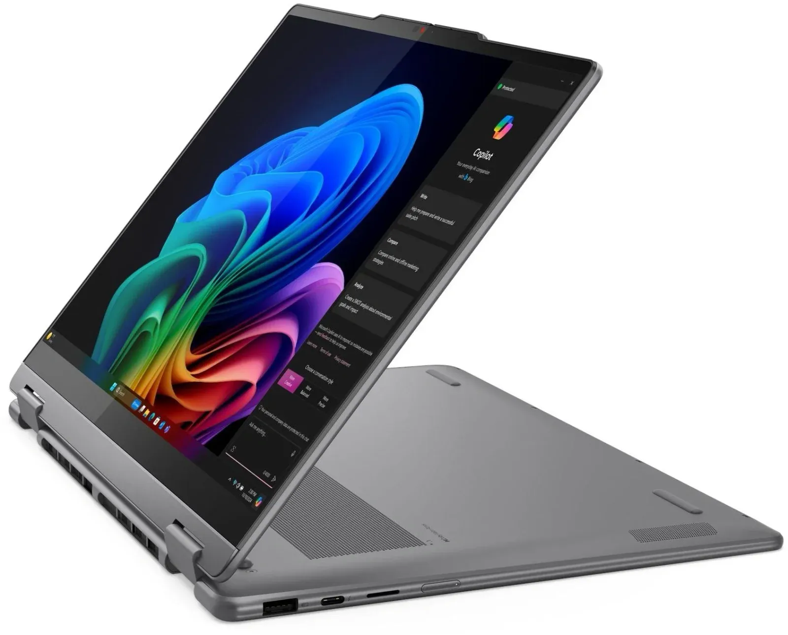 Ноутбук Lenovo Yoga 7 14ILL10 Core Ultra 7 256V 16Gb SSD512Gb Intel Arc 140V 14 OLED Touch WUXGA 1920x1200 без ОС grey WiFi BT Cam 83JQ007YRK - фото 8