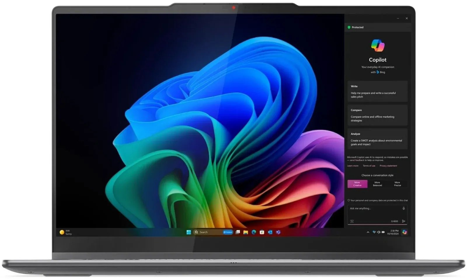 Ноутбук Lenovo Yoga 7 14ILL10 Core Ultra 7 256V 16Gb SSD1Tb Intel Arc 140V 14 OLED Touch WUXGA 1920x1200 без ОС grey WiFi BT Cam 83JQ003FRK - фото 2