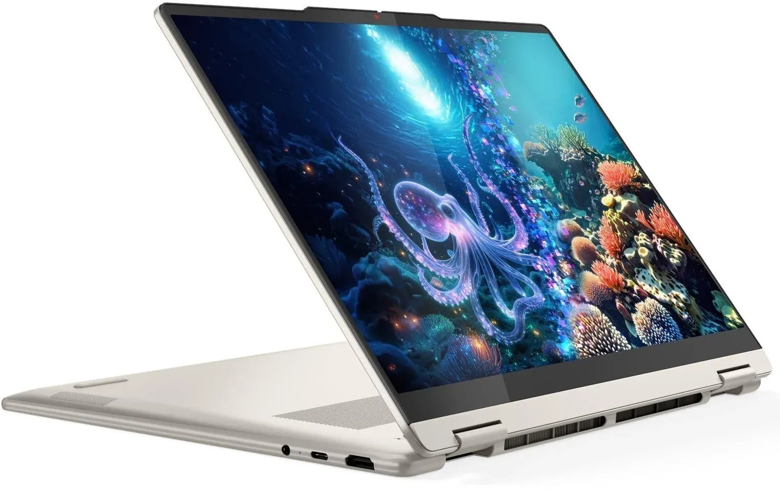 Ноутбук Lenovo Yoga 7 14AKP10 Ryzen AI 5 340 24Gb SSD1Tb AMD Radeon 840M 14 OLED Touch WUXGA 1920x1200 без ОС beige WiFi BT Cam 83JR0060RK - фото 4