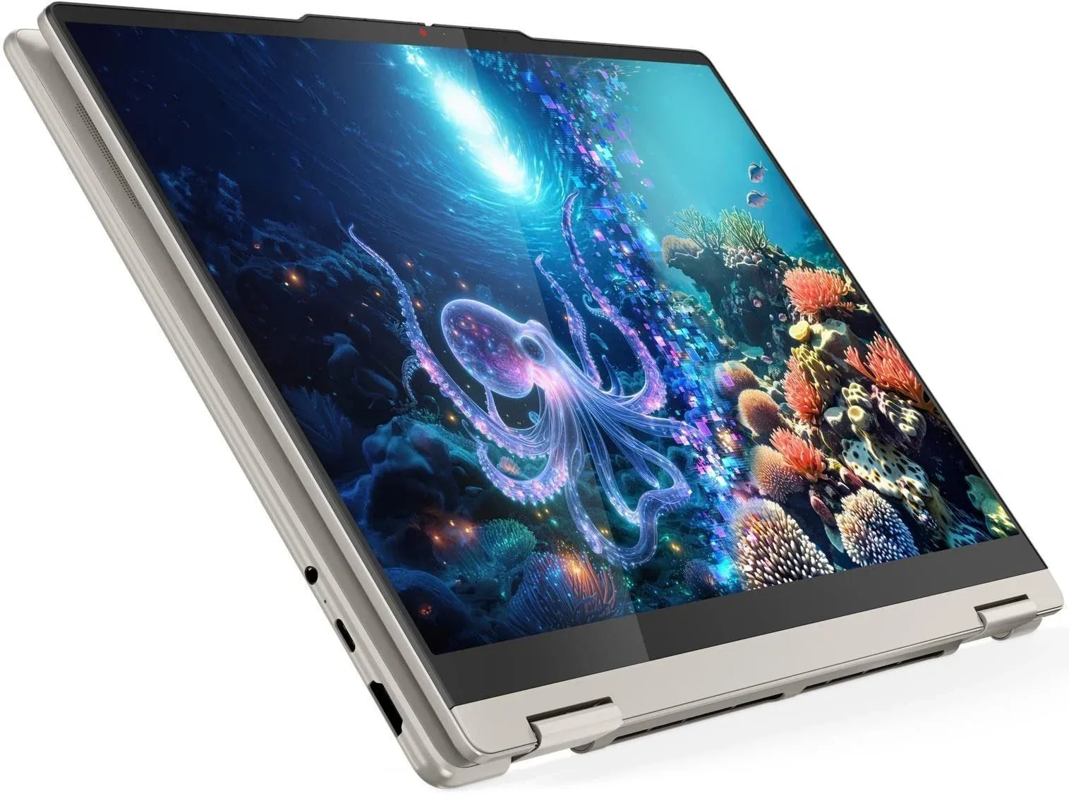 Ноутбук Lenovo Yoga 7 14AKP10 Ryzen AI 7 350 24Gb SSD1Tb AMD Radeon 860M 14 OLED Touch WUXGA 1920x1200 без ОС beige WiFi BT Cam 83JR0062RK - фото 6