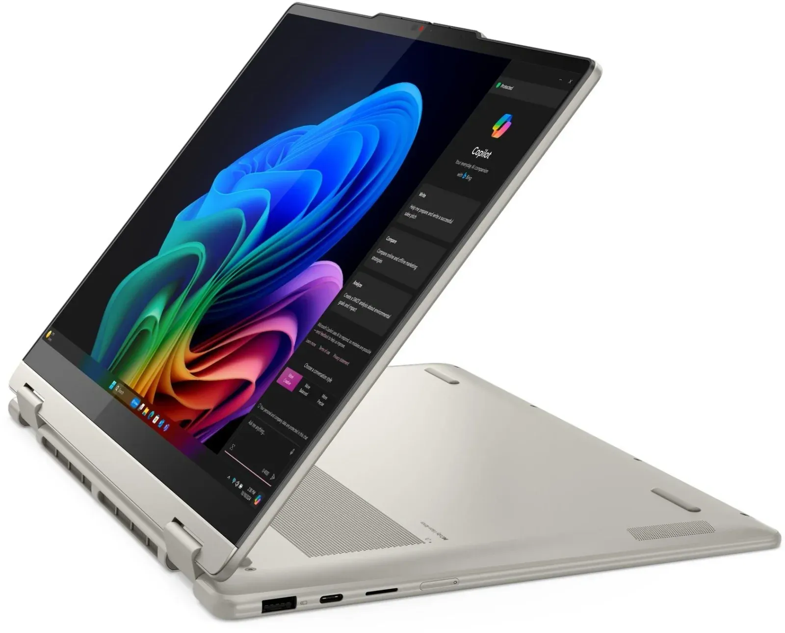 Ноутбук Lenovo Yoga 7 14AKP10 Ryzen AI 7 350 24Gb SSD1Tb AMD Radeon 860M 14 OLED Touch WUXGA 1920x1200 без ОС beige WiFi BT Cam 83JR0062RK - фото 7