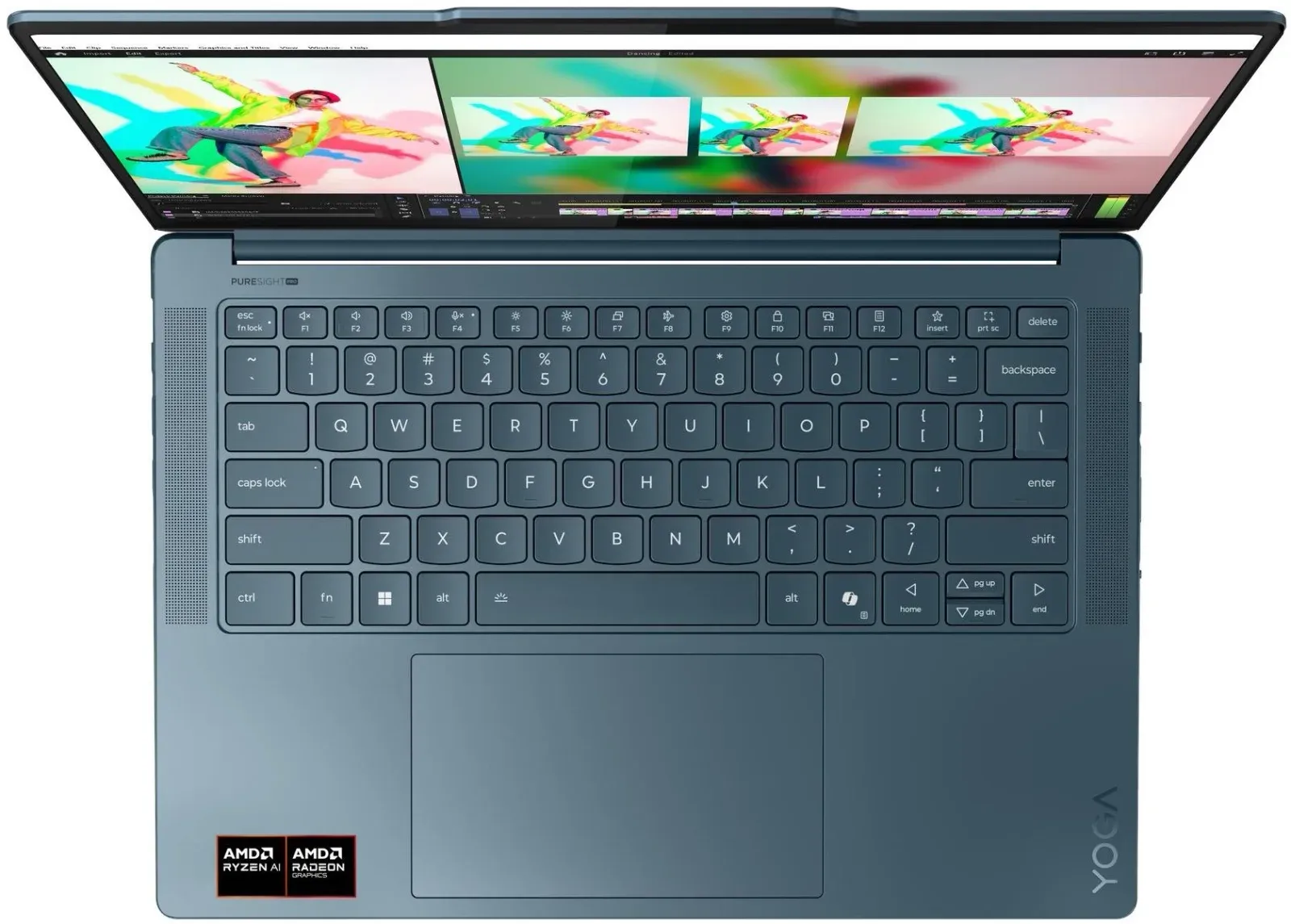 Ноутбук Lenovo Yoga Pro 7 14ASP10 Ryzen AI 9 365 32Gb SSD1Tb AMD Radeon 880M 14.5 OLED 3K 2944x1840 без ОС turquoise WiFi BT Cam 83LX000RRK - фото 6