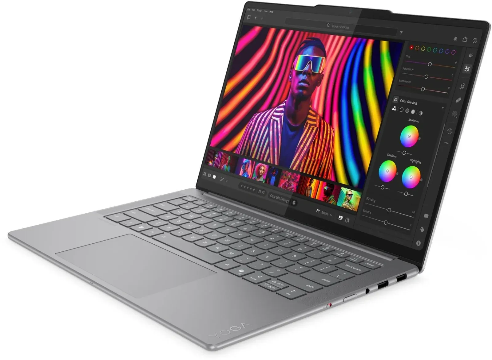 Ноутбук Lenovo Yoga Pro 7 14IAH10 Core Ultra 7 255H 32Gb SSD1Tb Intel Arc 140T 14.5 OLED Touch 3K 3000x1876 Windows 11 Home grey WiFi BT Cam 83KF002KRK - фото 2