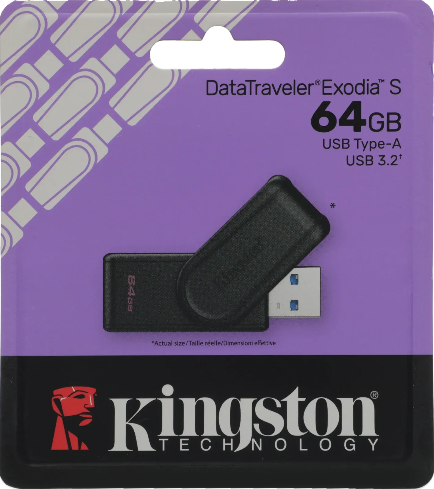 Флеш Диск Kingston 64GB DataTraveler Exodia S DTXS/64GB USB3.0 черный, 64 ГБ - фото 7