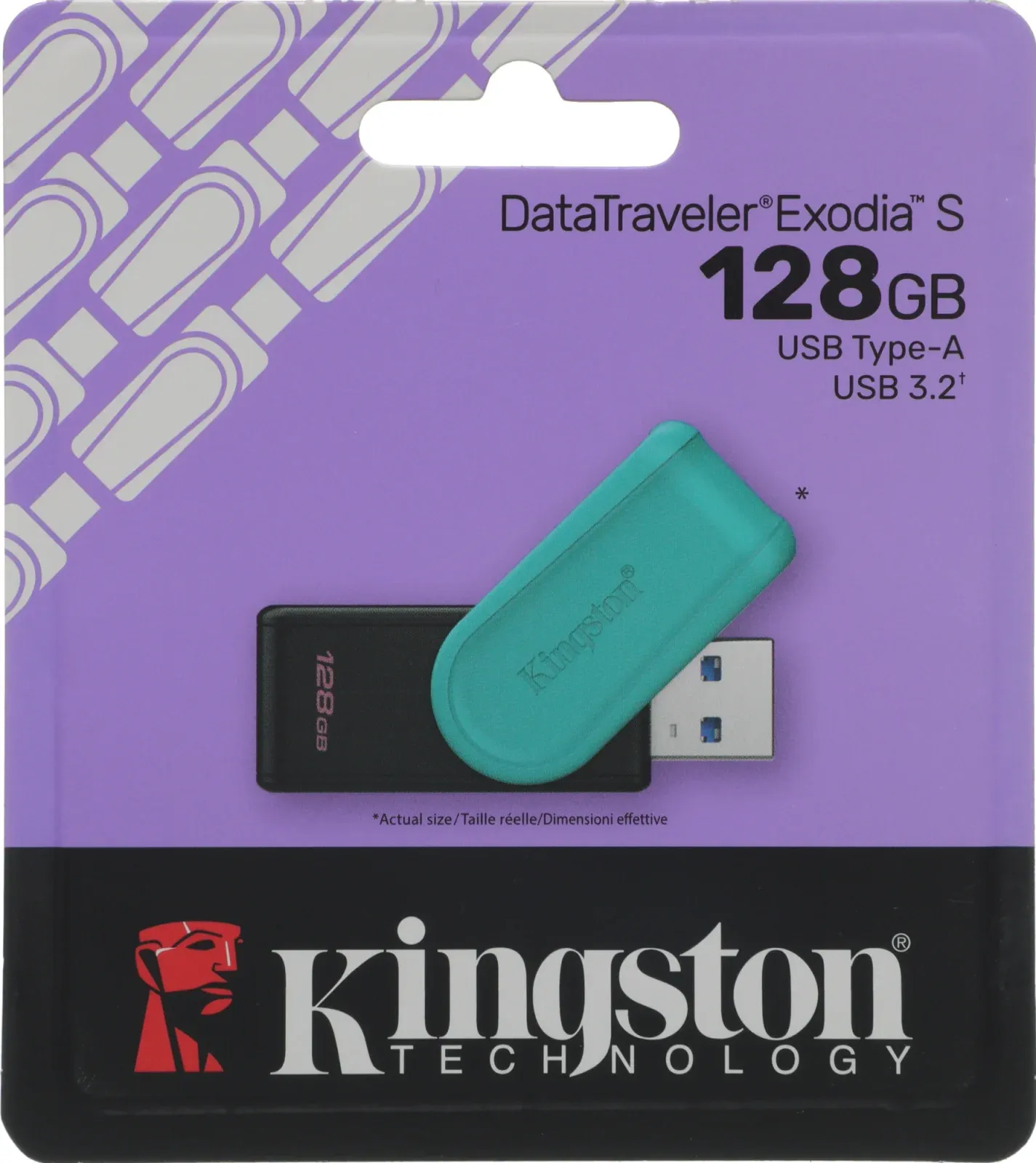 Флеш Диск Kingston 128GB DataTraveler Exodia S DTXS/128GB USB3.0 бирюзовый/черный, 128 ГБ - фото 7