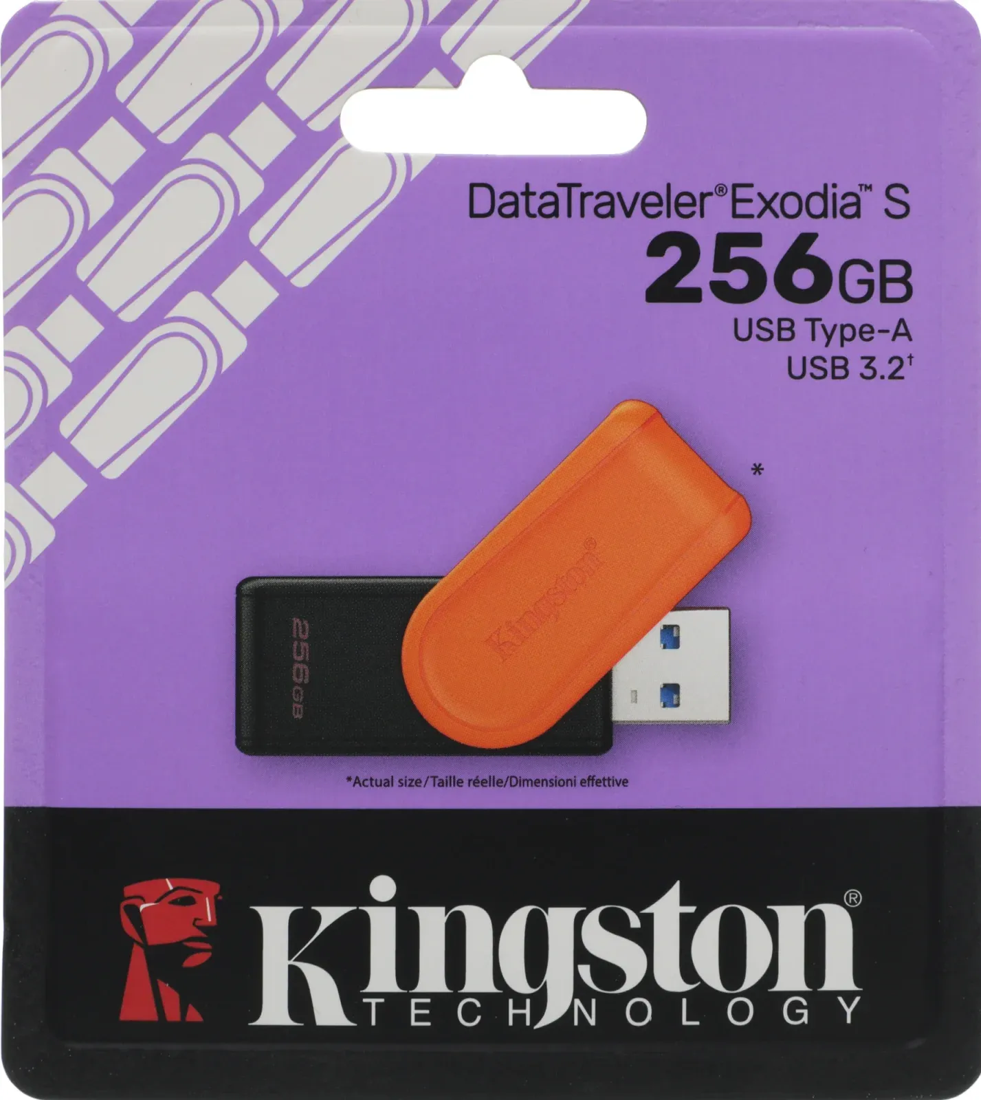 Флеш Диск Kingston 256GB DataTraveler Exodia S DTXS/256GB USB3.0 оранжевый/черный, 256 ГБ - фото 7