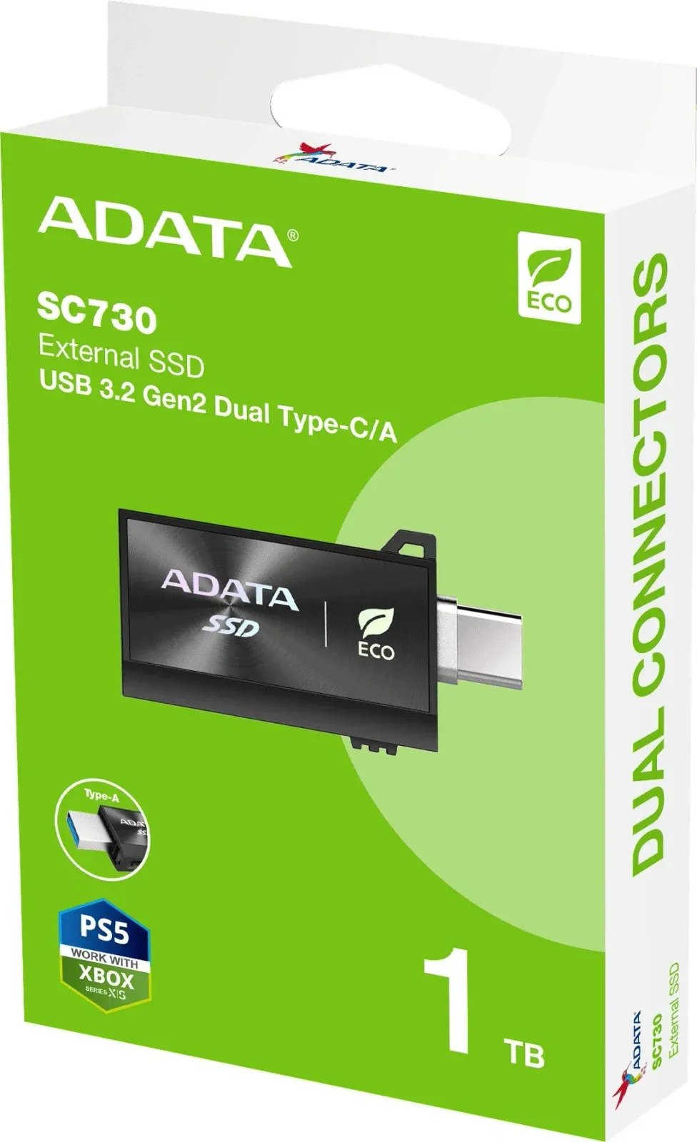 Накопитель SSD A-Data USB3.2 Gen2 1TB SC730-1T-CACTI SC730 черный - фото 7